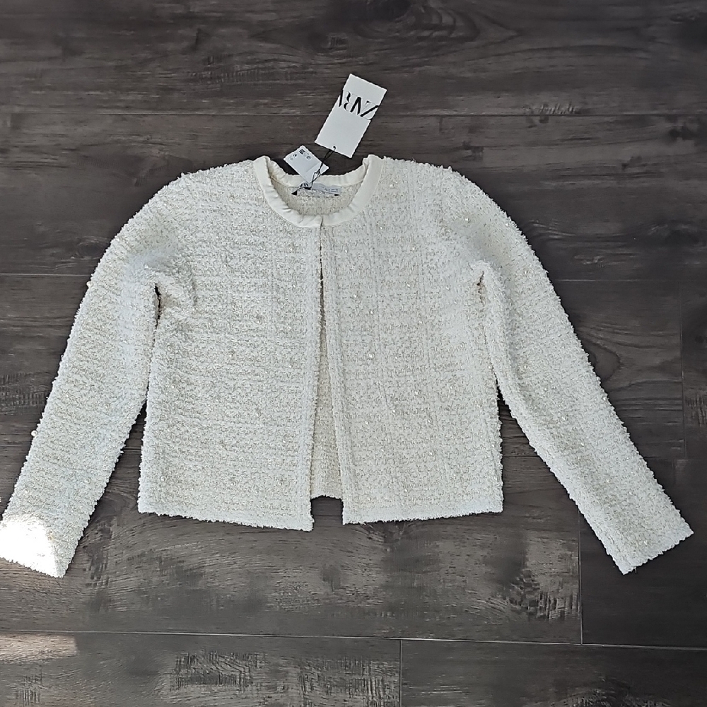 Zara Cream Teddy Jacket